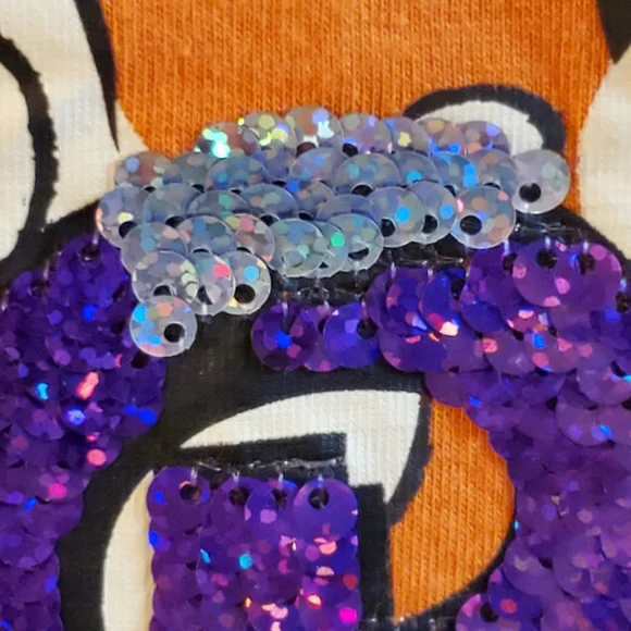 New Disney Disneyland Minnie mouse  Boo Halloween shirt flip sequins sz L 10-12 - Picture 5 of 9